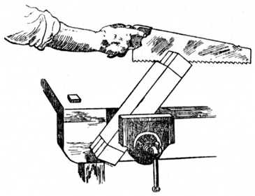Fig. 180.Second Operation in Sawing Tenons.