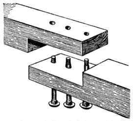 Fig. 220.Lapped Scarf Joint with Bolts for
Heavy Timber.