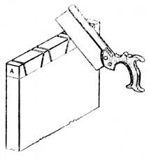 Fig. 281.Sawing the Drawer Side.