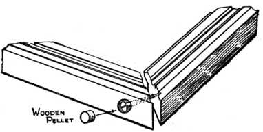 Fig. 357.Method of Pelleting the Corner of a Mitred
Picture Frame.
